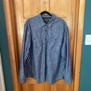 Filson 2XL Warden Blue Chambray Work Shirt